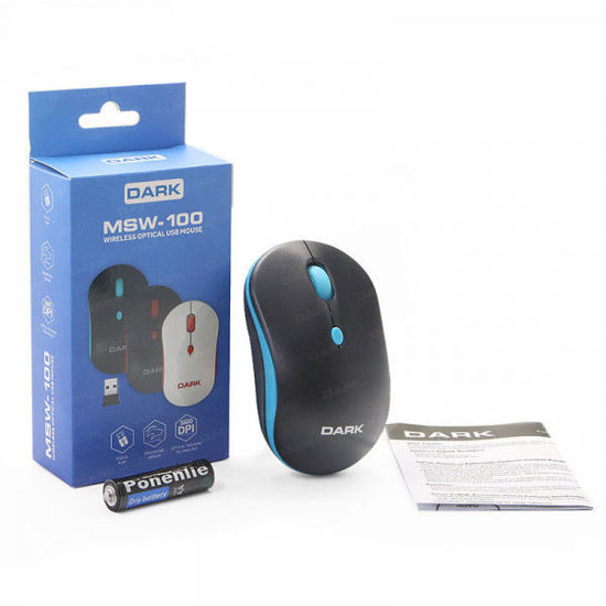 DARK MSW100B Wireless Notebook Mouse - Mavi/Siyah resmi