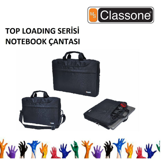 CLASSONE 15.6'' Toploading Serisi Siyah Notebook Çantası resmi