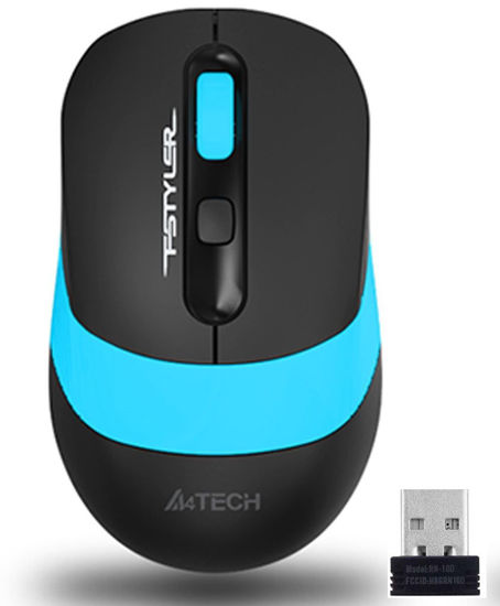 A4 TECH FG10 Siyah-Mavi Optik Nano Kablosuz Mouse-2000 DPI resmi