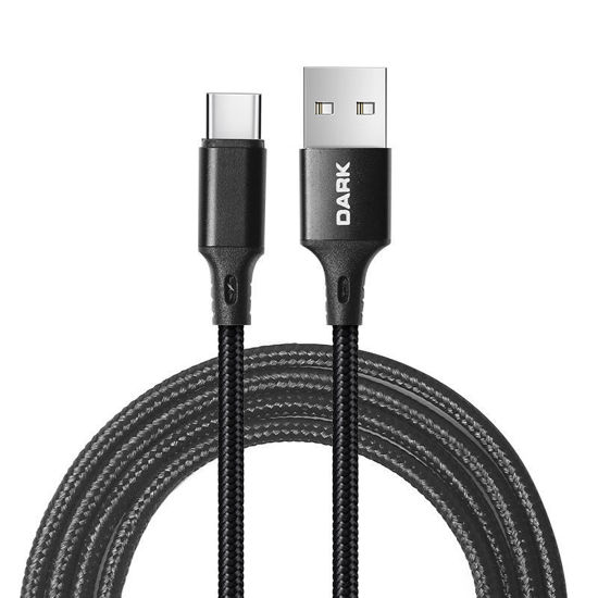 DARK 1m USB Type-C Örgülü Şarj ve Data Kablosu DK-CB-U31L100BR resmi