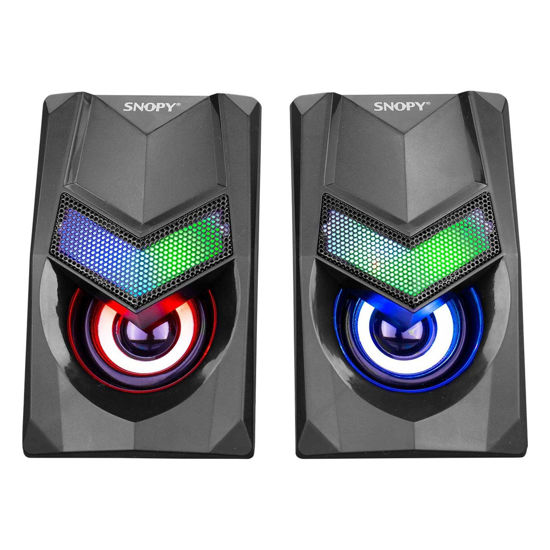 SNOPY SN-X25 RGB Işıklı 3Wx2 Siyah USB Speaker resmi