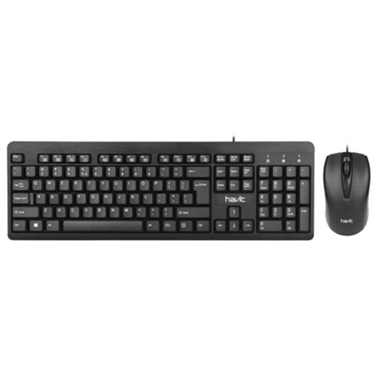 HAVIT KB611CM Kablolu Klavye Mouse Set Siyah resmi