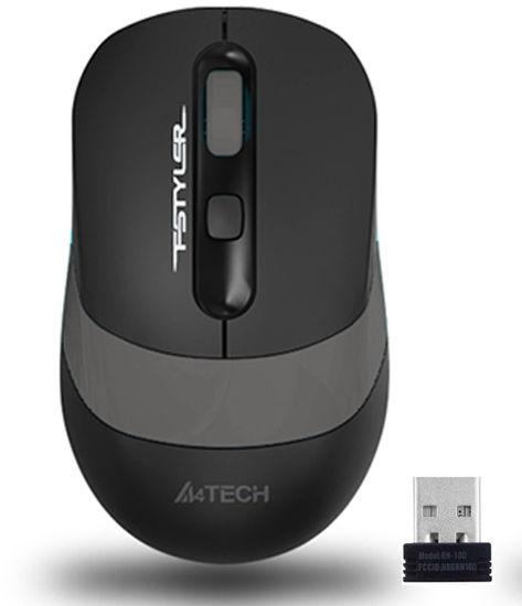 A4 TECH FG10S Siyah/Gri Sessiz Optik Nano Kablosuz Mouse-2000 DPI FG10S-GRI resmi