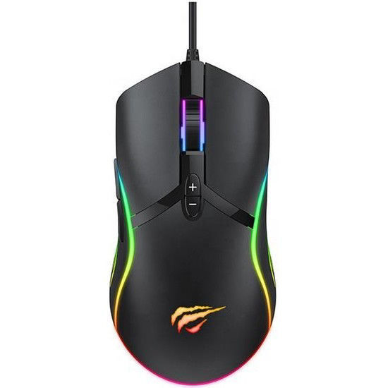 GAMENOTE MS1026 Kablolu RGB Gaming Mouse Siyah 6400DPI resmi