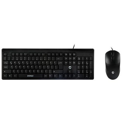 EVEREST KM-515 USB COMBO Q KABLOLU KLAVYE MOUSE SET SİYAH resmi